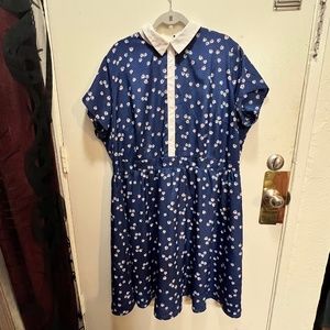 City Chic Blue Floral Dress Size XL